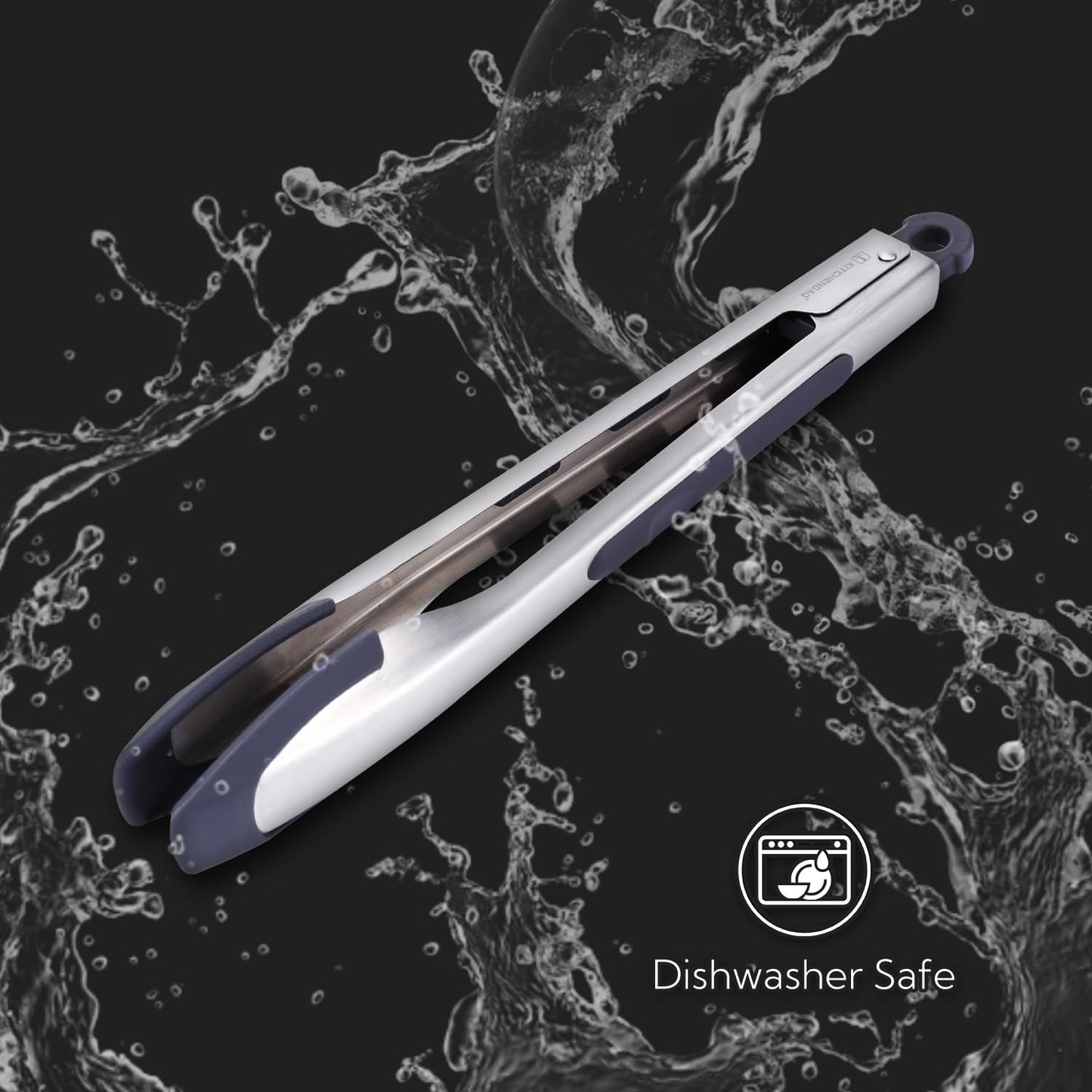 KITCHENDAO Tongs for Cooking with Silicone Tips 12 Inch, One-handed for Convenience, Soft-touch Handle, Silicone Tipped Stainless Steel Kitchen Food Grill BBQ Tongs for Non-stick Cookware Air Fryer - CookCave