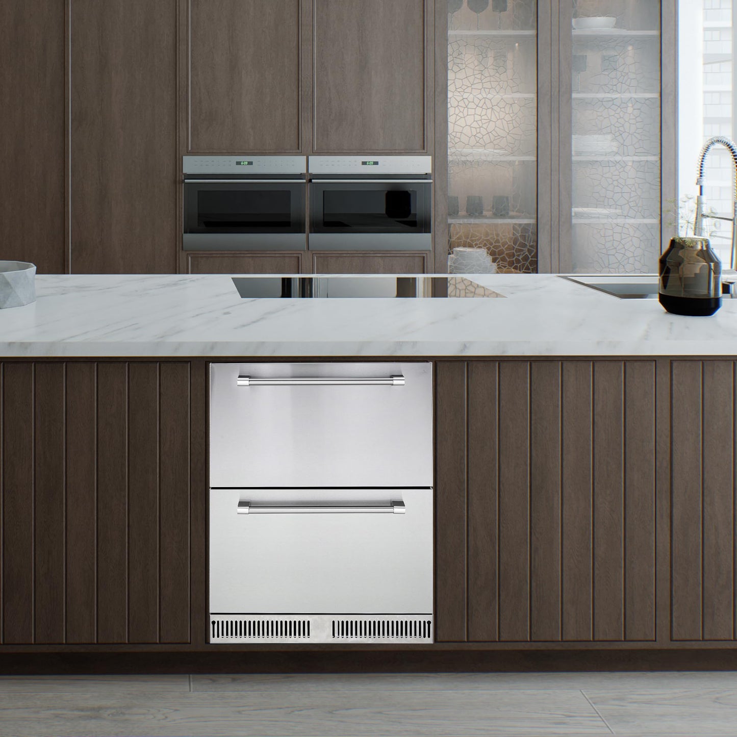 KOKEBREN 24 inch Undercounter Refrigerator, 5.12 Cu.Ft Outdoor Fridge for Patio, Wine and Beverage Refrigerator, Drawer Refrigerator Under Counter Fridge Ideal for Home and Commercial - CookCave