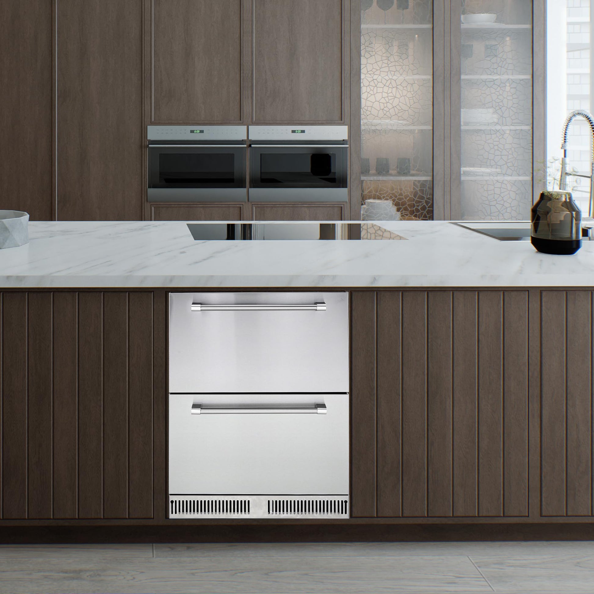 KOKEBREN 24 inch Undercounter Refrigerator, 5.12 Cu.Ft Outdoor Fridge for Patio, Wine and Beverage Refrigerator, Drawer Refrigerator Under Counter Fridge Ideal for Home and Commercial - CookCave