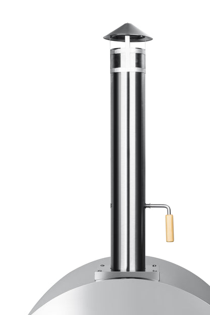 KoolMore KM-OKS-WFPO 32 in. Outdoor Wood Fired Pizza Oven in Stainless-Steel, Silver - CookCave