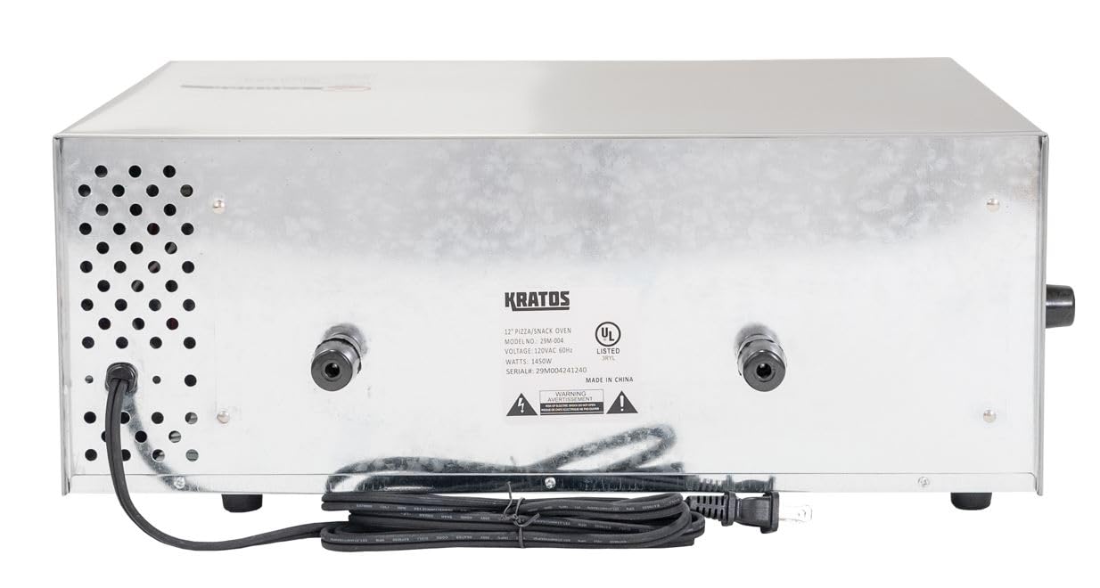 Kratos Commercial Countertop Pizza Oven, Stainless Steel Electric Pizza/Snack Oven with Timer, Fits 12" Pizzas, 120V, 1450 Watts, For Commercial and Home Use - CookCave