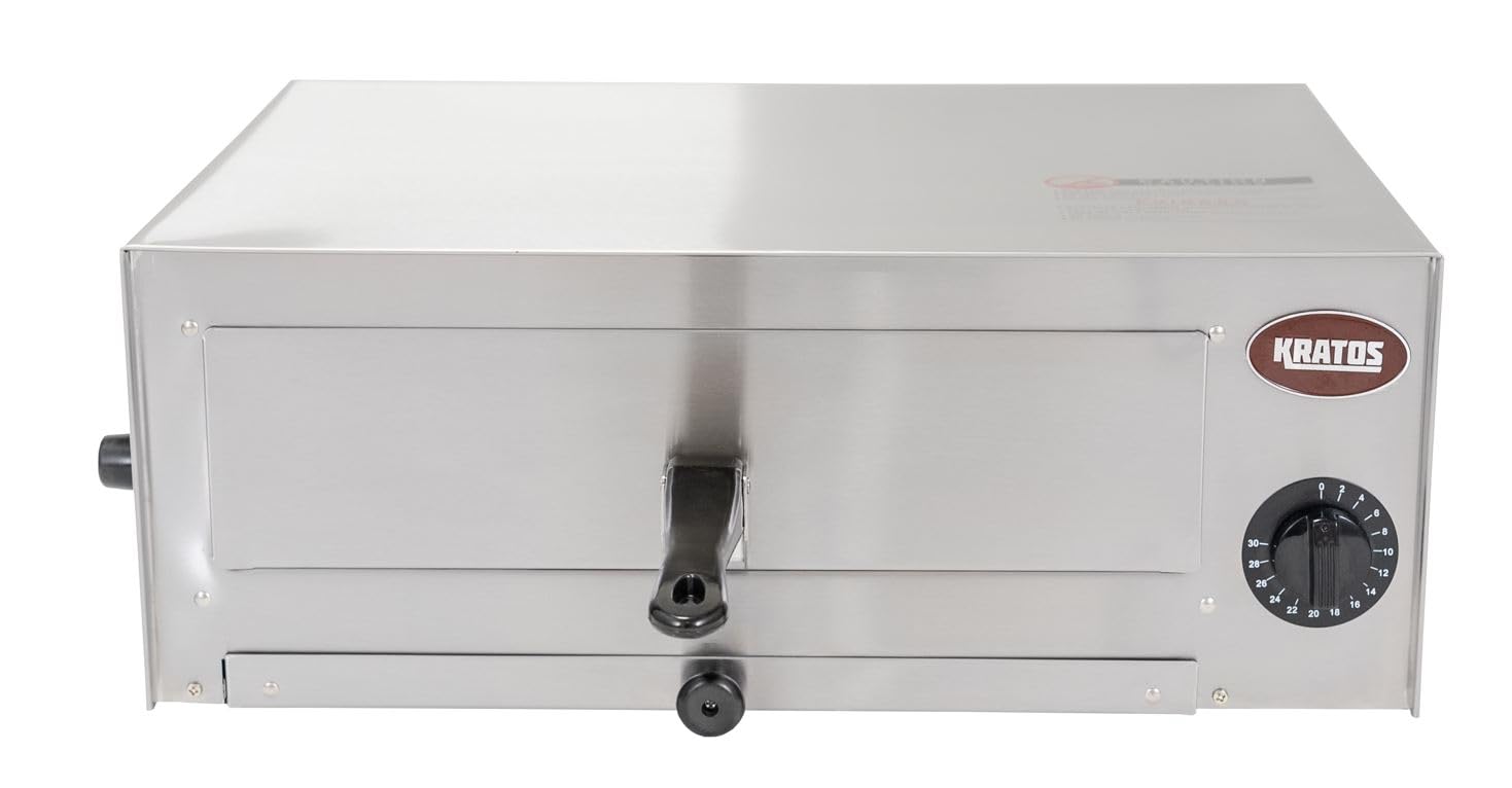 Kratos Commercial Countertop Pizza Oven, Stainless Steel Electric Pizza/Snack Oven with Timer, Fits 12" Pizzas, 120V, 1450 Watts, For Commercial and Home Use - CookCave