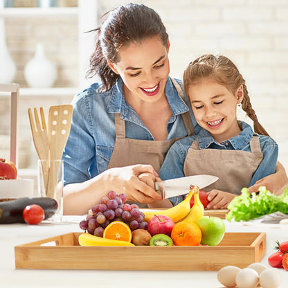 Krimax Serving Tray with Handles, Bamboo Breakfast Tray Wooden Trays Decorative Serving Platter for Eating, Working, Storing, Used in Bedroom, Kitchen, Living Room, Bathroom, Hospital and Outdoors - CookCave