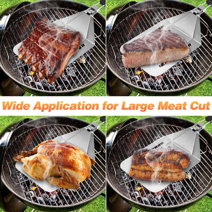 Large Metal Spatula, Extra Large Stainless Steel Spatula 22 x 7.9 Inch, Heavy Duty BBQ Meat Turner with Foldable Handle, Oversized Turner for Lifting Whole Ribs, Brisket & Pork - CookCave
