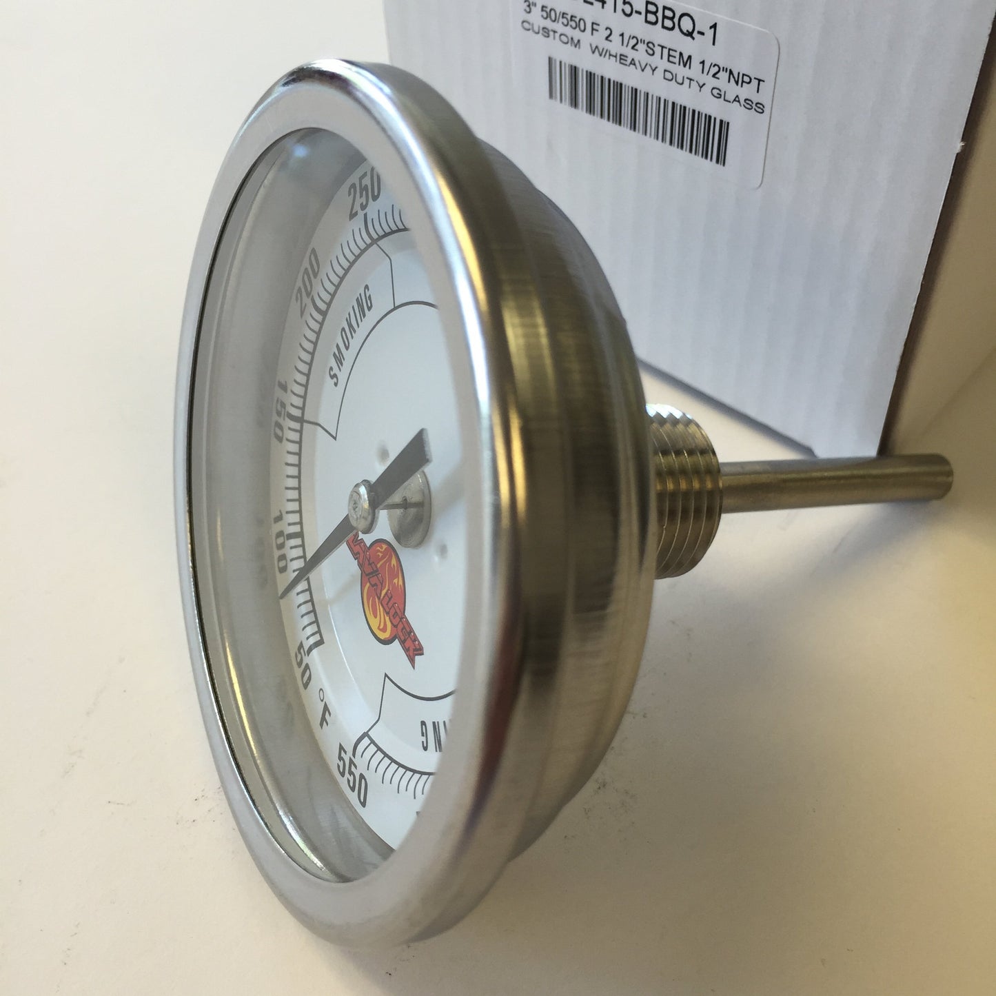 LavaLock® 3" Adjustable Gas Charcoal Smoker Pit Grill BBQ Thermometer Electric Heavy Duty Stainless 2.5" stem - CookCave