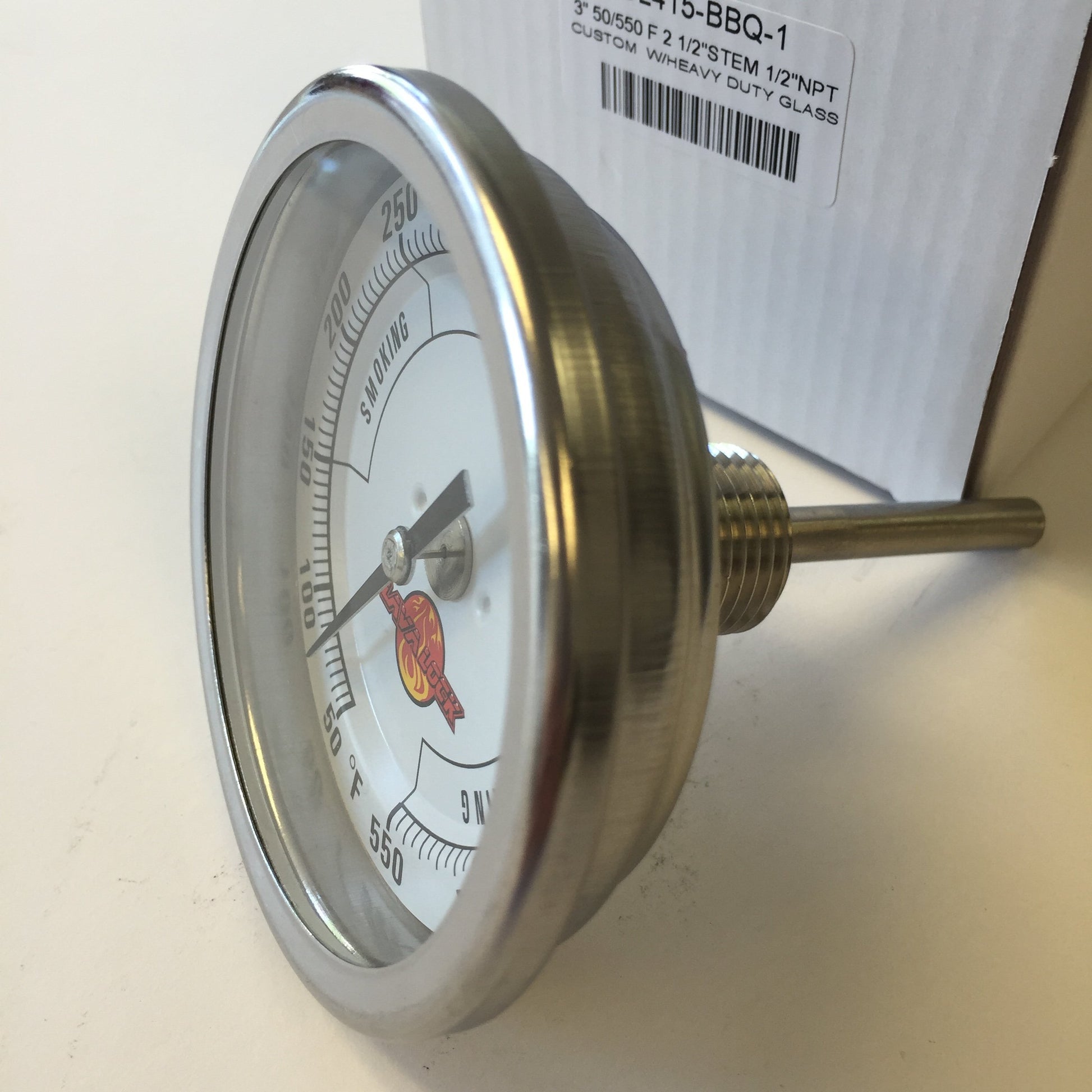 LavaLock® 3" Adjustable Gas Charcoal Smoker Pit Grill BBQ Thermometer Electric Heavy Duty Stainless 2.5" stem - CookCave