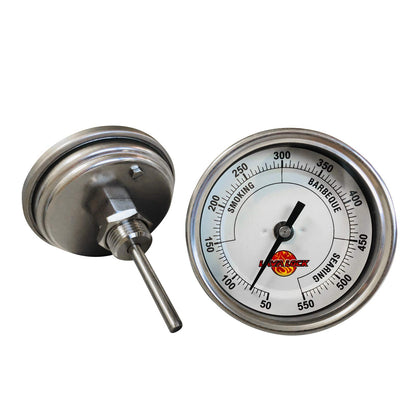 LavaLock® 3" Adjustable Gas Charcoal Smoker Pit Grill BBQ Thermometer Electric Heavy Duty Stainless 2.5" stem - CookCave