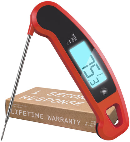 Lavatools Javelin® PRO Duo Ultra-Fast 1-Second Professional Digital Instant Read Meat Thermometer for Grill and Cooking, Auto-Rotating Backlit Display, IP65 Water Resistant, NSF Certified – Sambal - CookCave