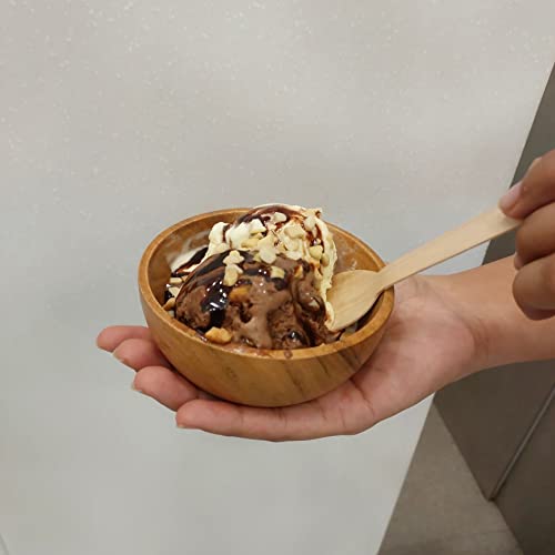 LAVAUX DESIGNS Set of 6 small acacia wood dessert bowls 4.2 * 2 inches | 8 oz capacity | Charcuterie accessories | use for dipping, condiments, nuts, ice cream, snacks, sauce, dips - CookCave