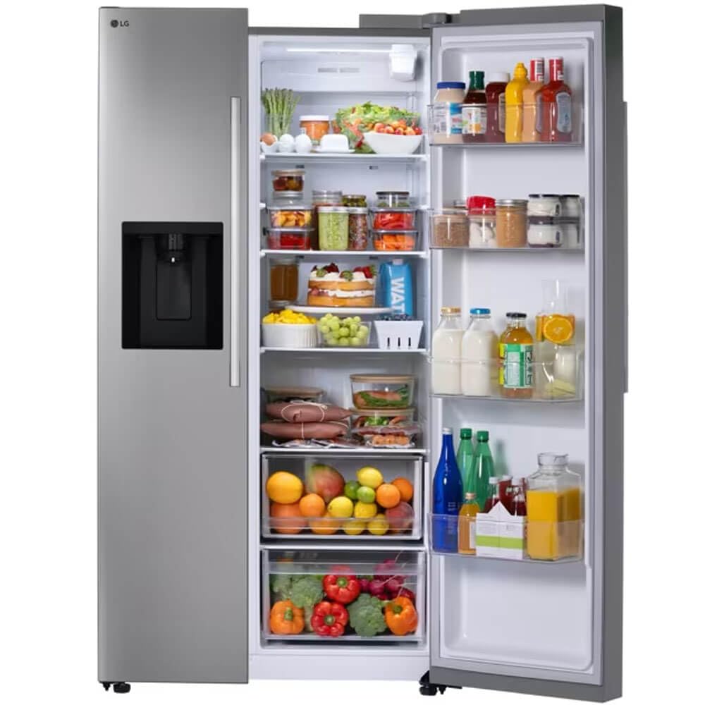 LG LS27T3230S 27 Cu. Ft. Stainless Side-by-Side Smart Refrigerator - CookCave