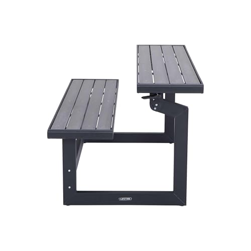 LIFETIME 60253 Outdoor Convertible Bench, 55 Inch, Harbor Gray - CookCave