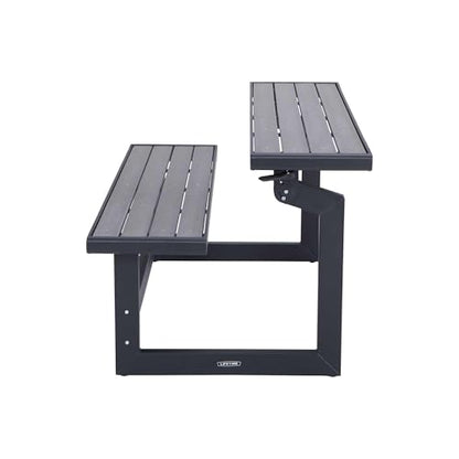 LIFETIME 60253 Outdoor Convertible Bench, 55 Inch, Harbor Gray - CookCave