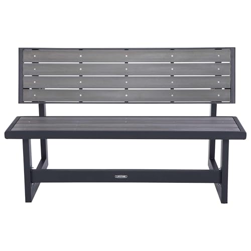 LIFETIME 60253 Outdoor Convertible Bench, 55 Inch, Harbor Gray - CookCave