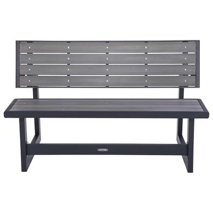 LIFETIME 60253 Outdoor Convertible Bench, 55 Inch, Harbor Gray - CookCave