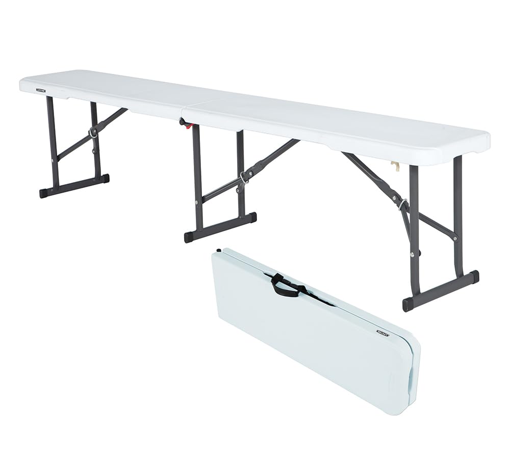 Lifetime 80305 Portable Folding Bench, White - CookCave