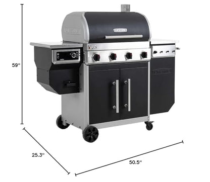 Lifetime Gas Grill and Wood Pellet Smoker Combo, WiFi and Bluetooth Control Technology - CookCave
