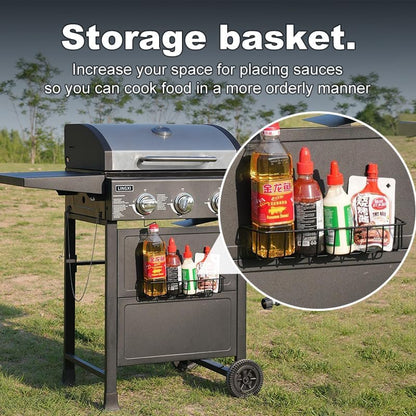LINGXI grill gas 3-Burner Propane Grill, Gas Grill with front hanging basket, 30000 BTU barbecue grill, Grills outdoor cooking. Suitable for Backyard, Outdoor, Patio, Garden.Outside grill. - CookCave