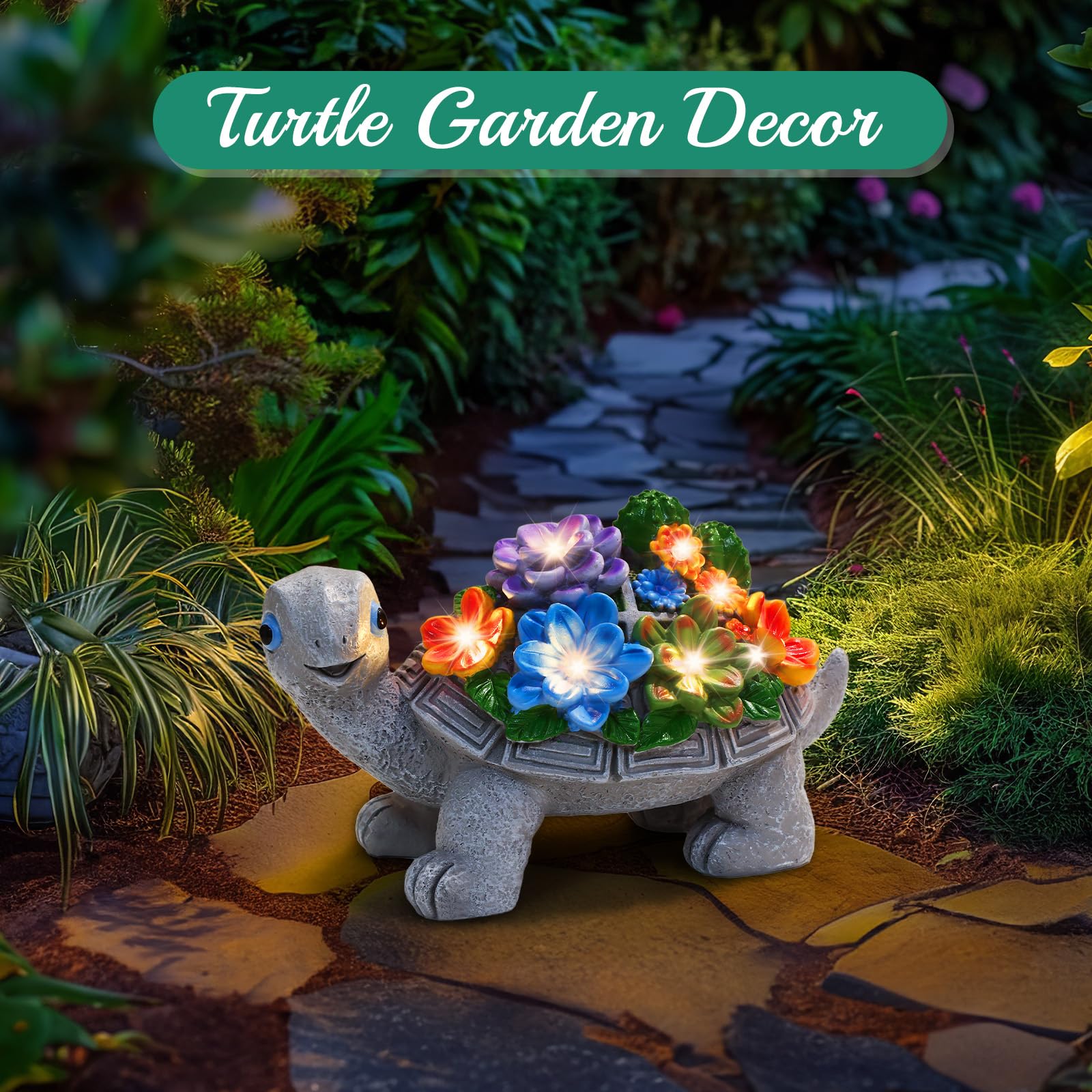 Linkax Birthday Gifts for Women Mom Grandma Sister, Turtle Statue Solar Lights Outdoor Garden Decor for Outside Yard Patio Porch Balcony Fall Home, Housewarming Gifts New Home, Fathers Day Presents - CookCave