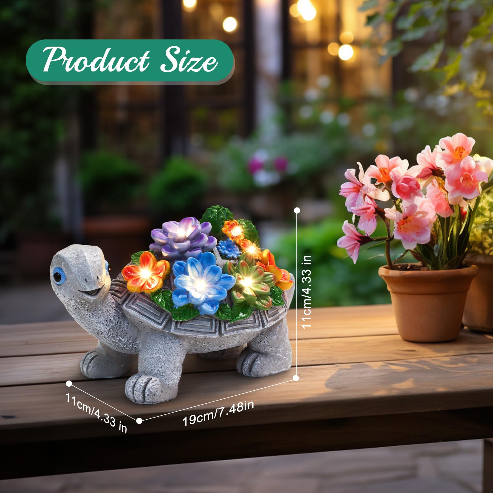 Linkax Birthday Gifts for Women Mom Grandma Sister, Turtle Statue Solar Lights Outdoor Garden Decor for Outside Yard Patio Porch Balcony Fall Home, Housewarming Gifts New Home, Fathers Day Presents - CookCave