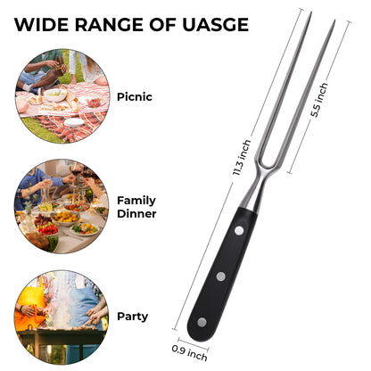 linoroso Meat Carving Fork 11 inch, Razor Sharp Carving Fork Barbecue Fork BBQ Tools Meat Forks Stainless Steel - CookCave