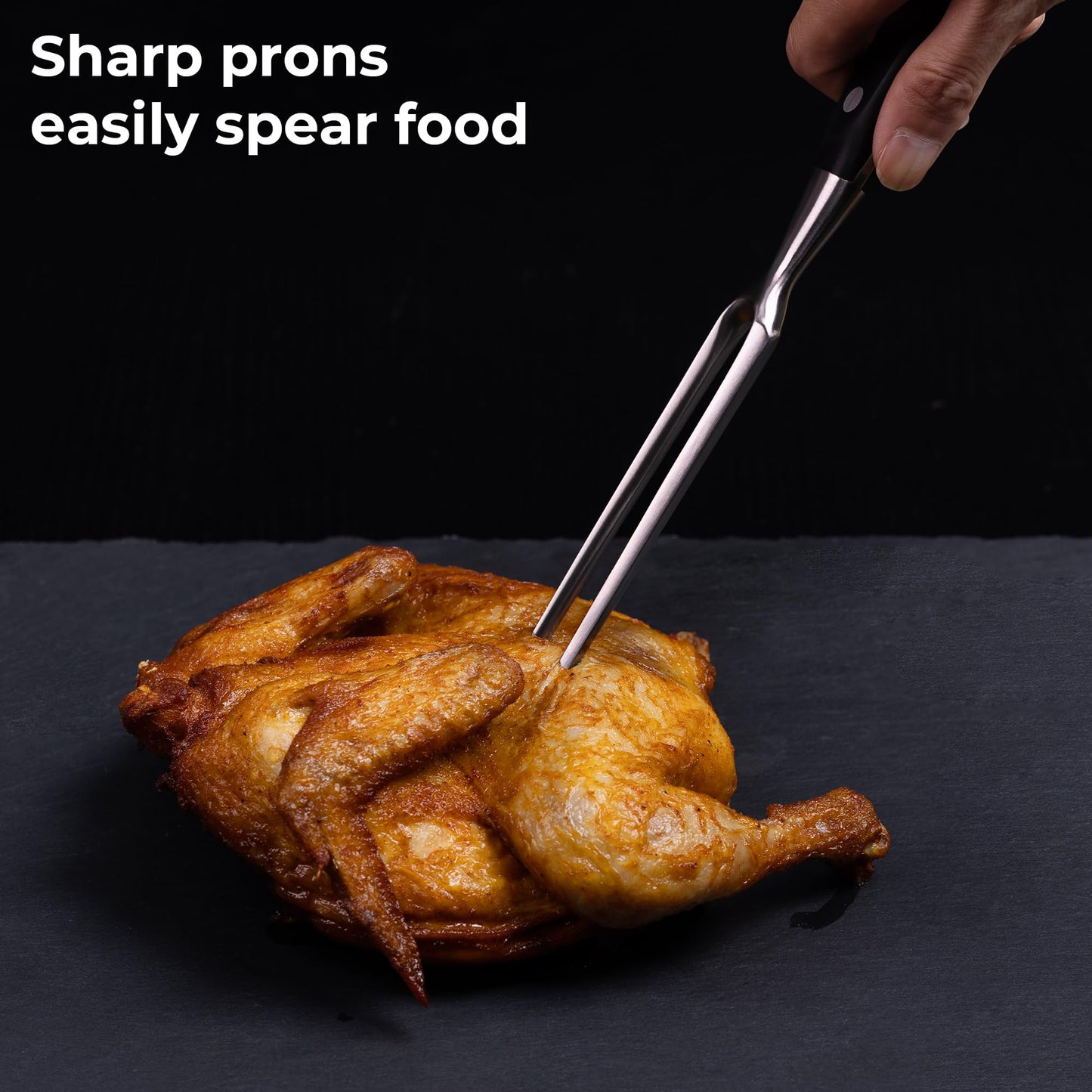 linoroso Meat Carving Fork 11 inch, Razor Sharp Carving Fork Barbecue Fork BBQ Tools Meat Forks Stainless Steel - CookCave