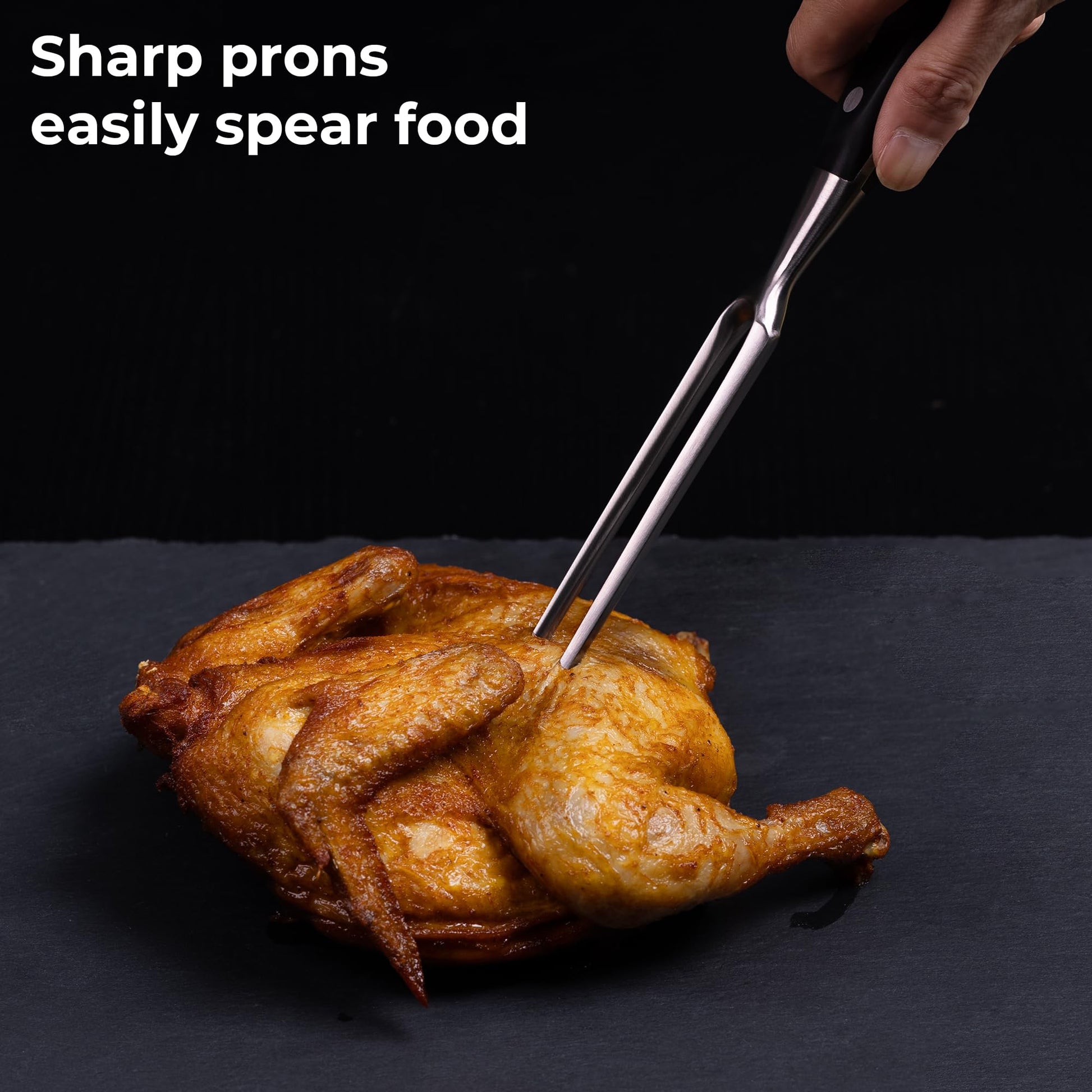 linoroso Meat Carving Fork 11 inch, Razor Sharp Carving Fork Barbecue Fork BBQ Tools Meat Forks Stainless Steel - CookCave