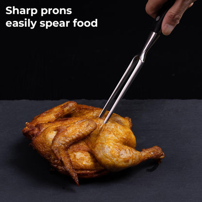 linoroso Meat Carving Fork 11 inch, Razor Sharp Carving Fork Barbecue Fork BBQ Tools Meat Forks Stainless Steel - CookCave