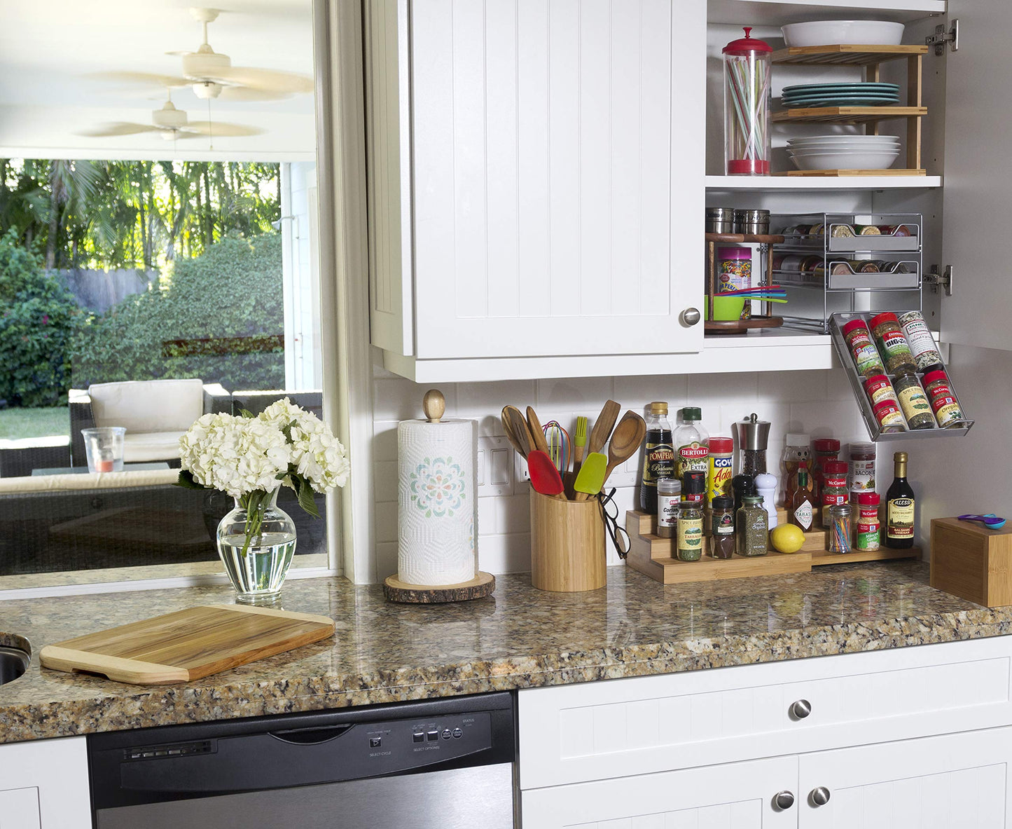 Lipper International 8827 Bamboo Wood Kitchen Tool Holder, 5-1/2" x 8" - CookCave