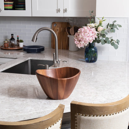 Lipper International Acacia Wave Serving Bowl for Fruits or Salads, Large, 12" Diameter x 7" Height, Single Bowl - CookCave