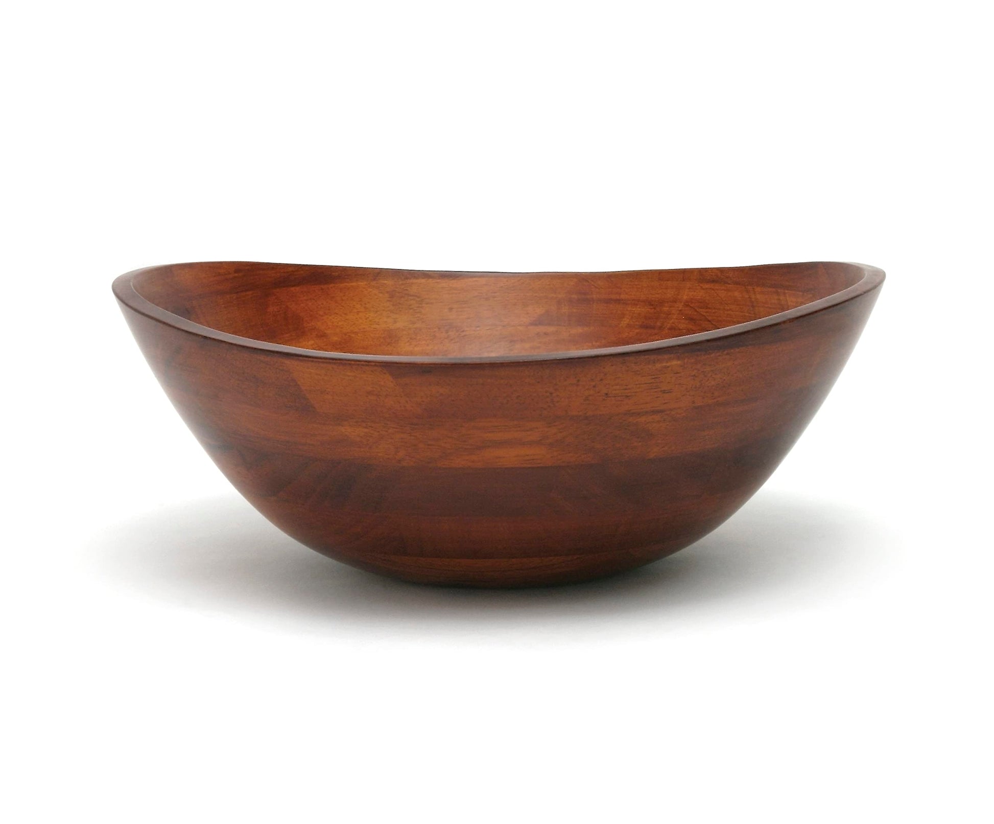Lipper International Cherry Finished Wavy Rim Serving Bowl for Fruits or Salads, Matte, Large, 13" x 12.5" x 5", Single Bowl - CookCave