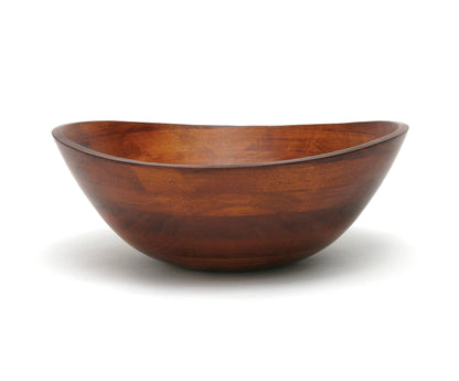 Lipper International Cherry Finished Wavy Rim Serving Bowl for Fruits or Salads, Matte, Large, 13" x 12.5" x 5", Single Bowl - CookCave