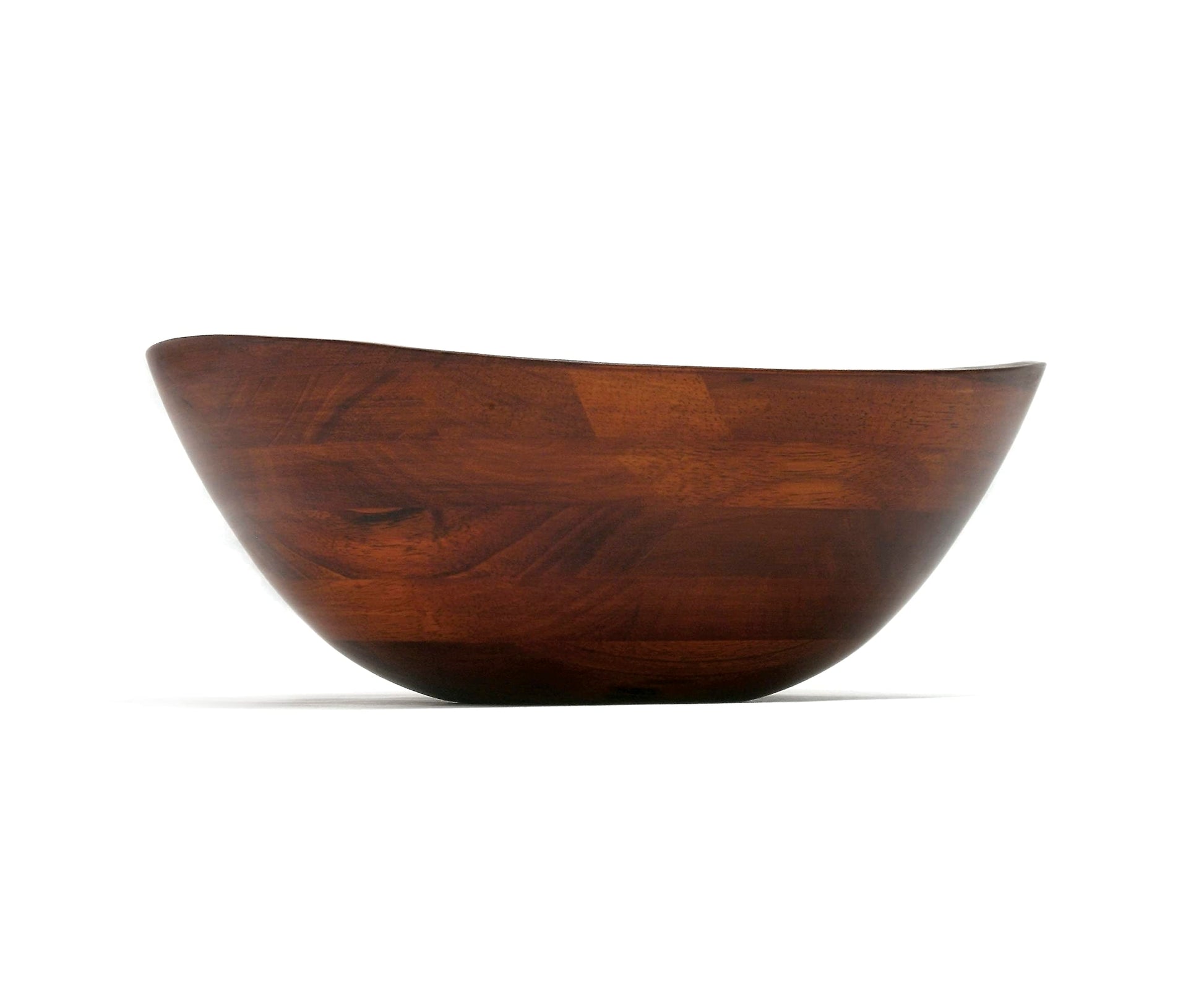 Lipper International Cherry Finished Wavy Rim Serving Bowl for Fruits or Salads, Matte, Large, 13" x 12.5" x 5", Single Bowl - CookCave