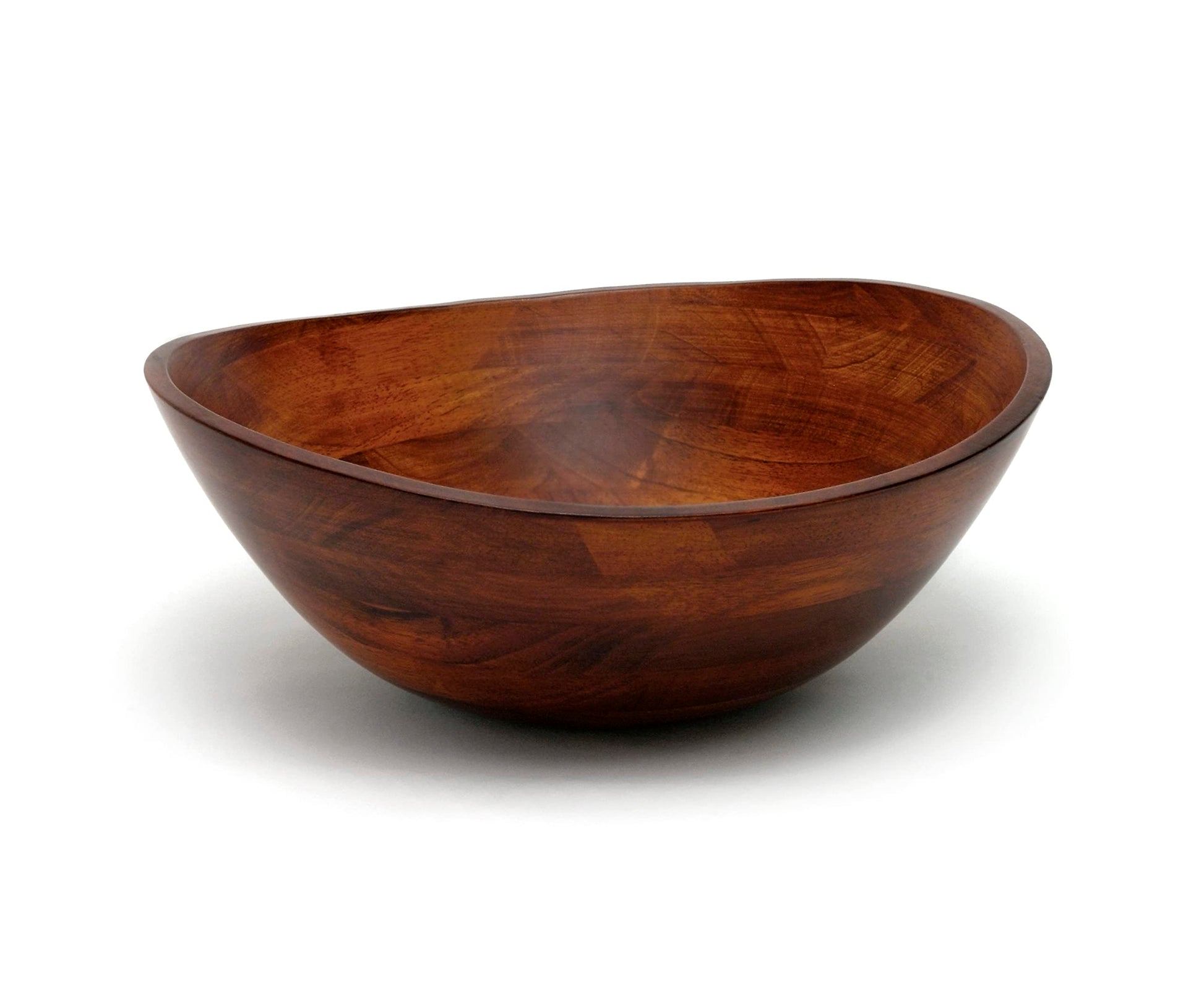 Lipper International Cherry Finished Wavy Rim Serving Bowl for Fruits or Salads, Matte, Large, 13" x 12.5" x 5", Single Bowl - CookCave