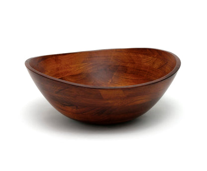 Lipper International Cherry Finished Wavy Rim Serving Bowl for Fruits or Salads, Matte, Large, 13" x 12.5" x 5", Single Bowl - CookCave