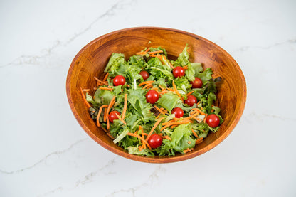 Lipper International Cherry Finished Wavy Rim Serving Bowl for Fruits or Salads, Matte, Large, 13" x 12.5" x 5", Single Bowl - CookCave