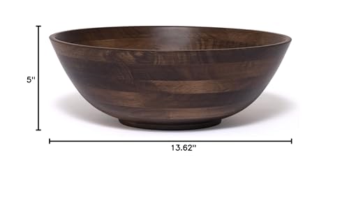 Lipper International Walnut finished 14" Salad Bowl, Large - Single Bowl (274WN) - CookCave