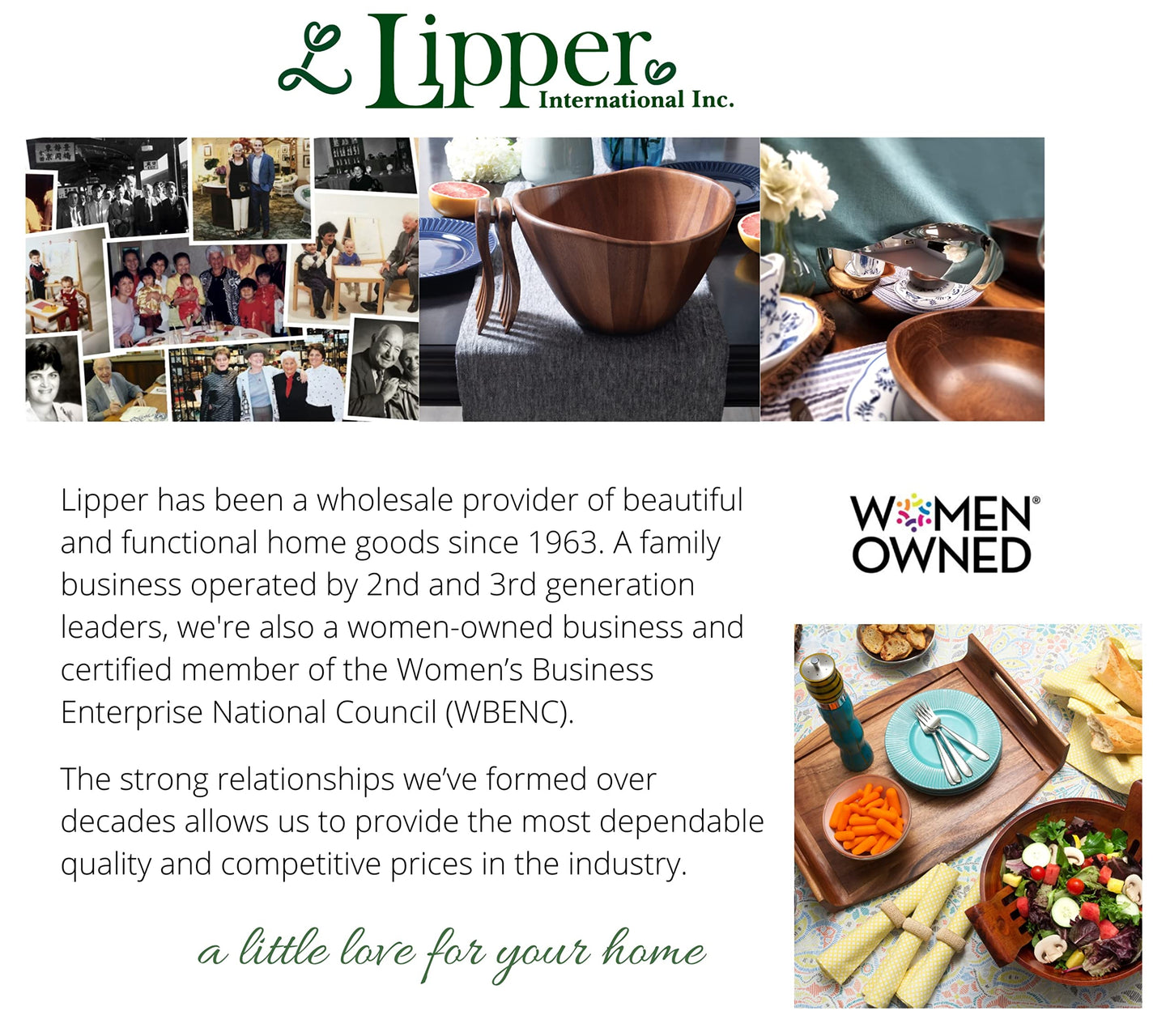 Lipper International Walnut finished 14" Salad Bowl, Large - Single Bowl (274WN) - CookCave