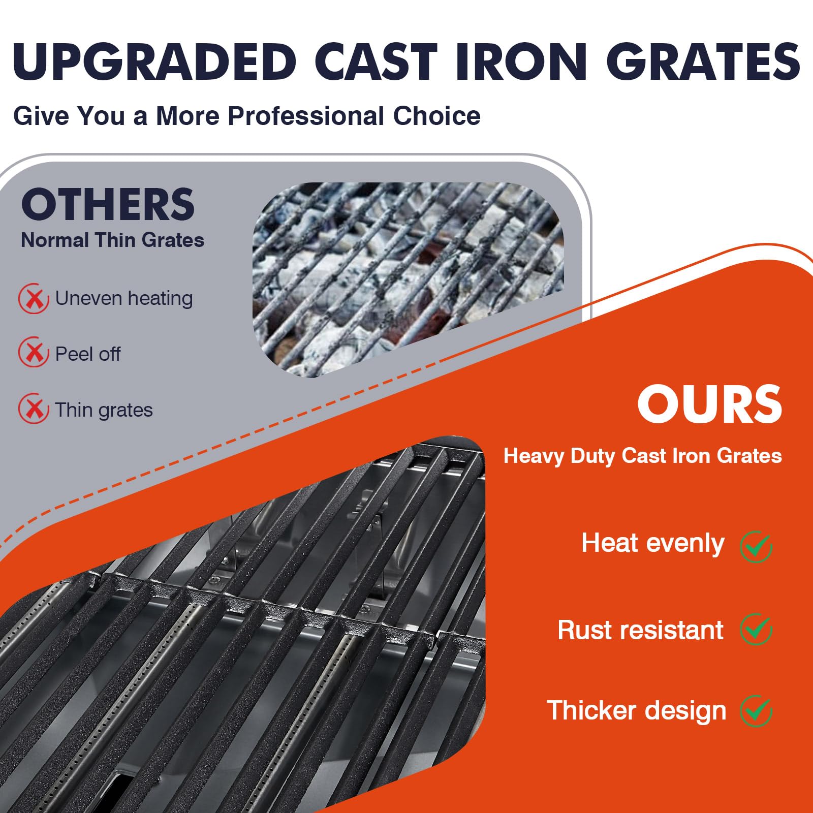 Llamaviva 5 Burner Propane Gas Grill with Side Burner,Stainless Steel BBQ Grill with Porcelain-Enameled Cast Iron Grates, 68000 BTU Cabinet-Style Cart Design for Outdoor Patio Barbecue- food clip - CookCave