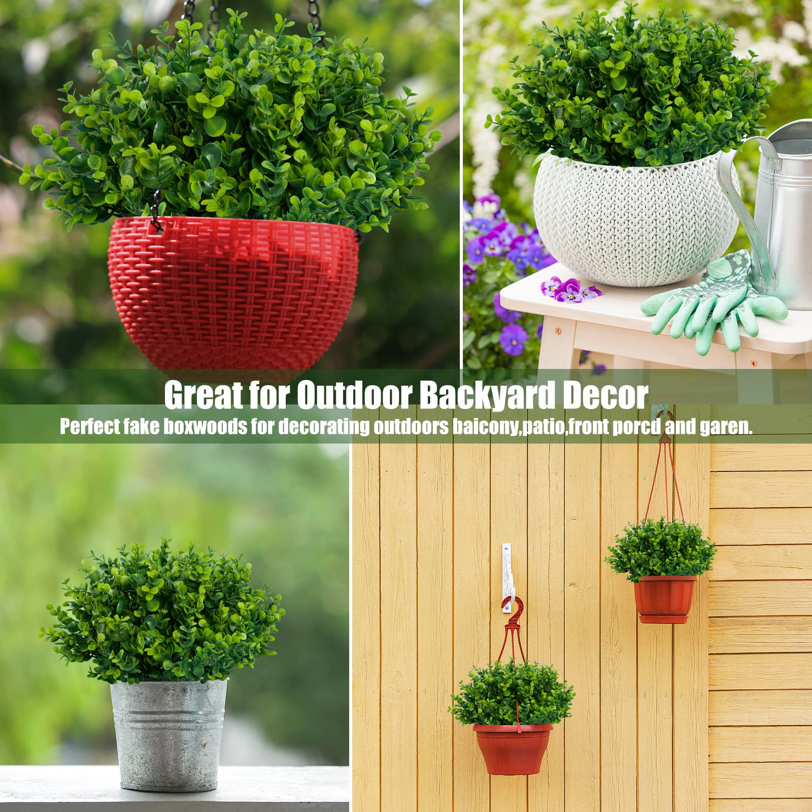 Lnoicy Artificial Greenery Plants Outdoor UV Resistant Fake Plants Boxwood Shrubs Grass,20 Bundles for Farmhouse Home Garden Office Patio Backyard Wedding and Indoor Outdoor Decoration - CookCave