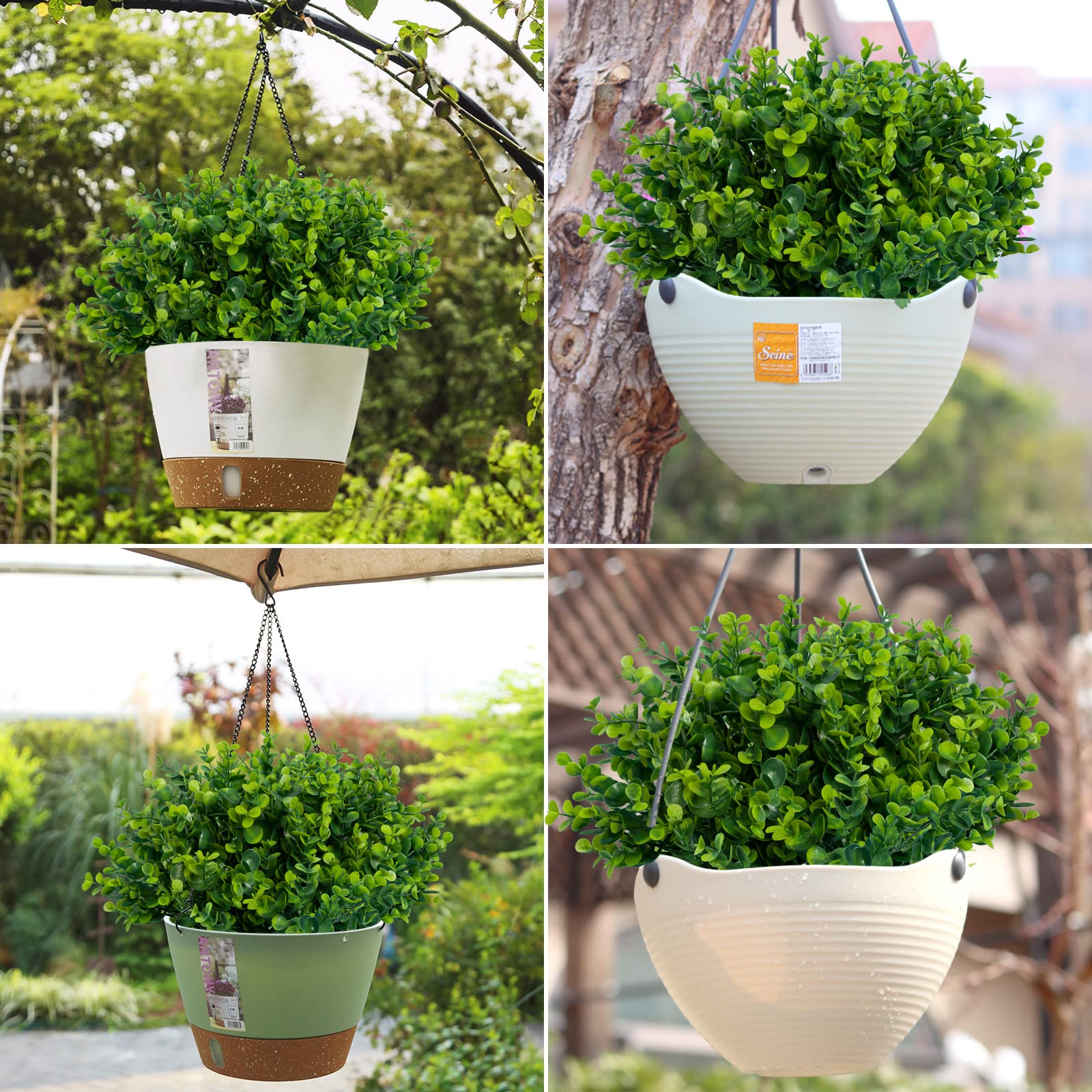 Lnoicy Artificial Greenery Plants Outdoor UV Resistant Fake Plants Boxwood Shrubs Grass,20 Bundles for Farmhouse Home Garden Office Patio Backyard Wedding and Indoor Outdoor Decoration - CookCave