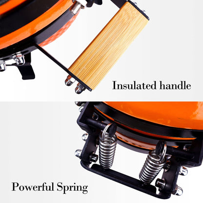 London Sunshine Ceramic Kamado Charcoal BBQ Grill and Smoker, Stainless Steel Grates -15" Ceramic with Tall Stand (ORANGE) - CookCave