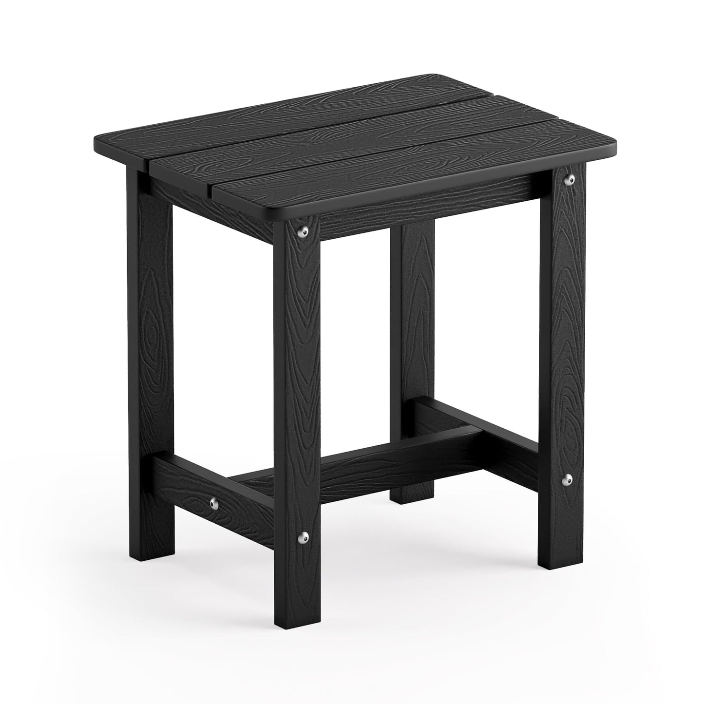 LUE BONA Outdoor Side Table, HDPS Small Outdoor Adirondack Side Tables, Outside End Table for Patio, Porch, Deck, Pool, Weather Resistant/Easy Maintenance, Black - CookCave