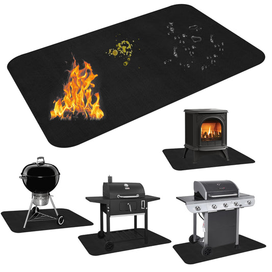 LXLZSH Large 65 x 48 inches Under Grill Mat for Outdoor Grill, Fireproof Grill Mat, Fireplace Hearth Rug, Fire Pit Mat, Oil Proof Waterproof Under Grill Floor Mats BBQ Protector for Decks and Patios - CookCave