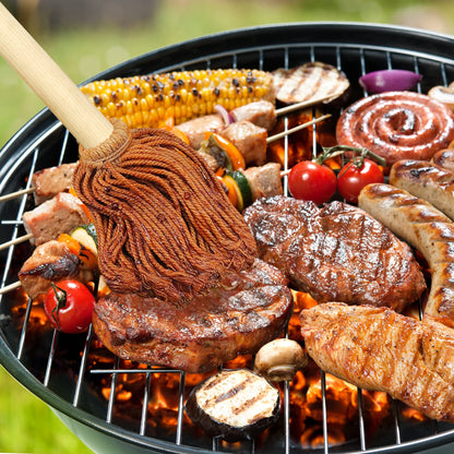 LZMS 10 Packs Backyard 12" Brush - BBQ Basting Brush Mop for Outdoor Grill/Picnic Barbeque Grilling Smoking Steak，Lightweight, Easy Dipping, Food Grade - CookCave