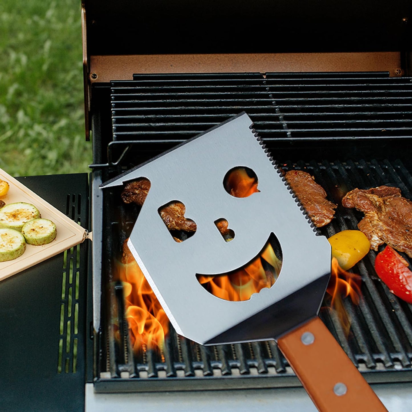 M-HHonger BBQ Gift for Men Dad Husband, Fathers Day Birthday Gifts, 7 in 1 Grill Spatula, Fun BBQ Accessories, Funny Grill Spatula for Outdoor Cooking, Outdoor Cooking Camping Multifunctional Tool - CookCave