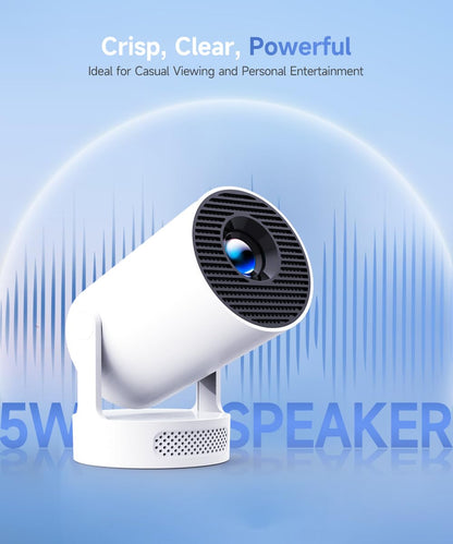 Magcubic Mini Projector 4K support with WiFi 6 and Bluetooth 5.4, 5w Soundbase Speaker, Auto Vertical Keystone 180°Rotatable Portable Proyector for Home Bedroom Outdoor HY300Pro+ - CookCave