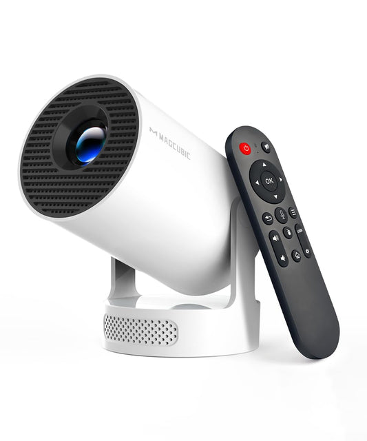 Magcubic Mini Projector 4K support with WiFi 6 and Bluetooth 5.4, 5w Soundbase Speaker, Auto Vertical Keystone 180°Rotatable Portable Proyector for Home Bedroom Outdoor HY300Pro+ - CookCave