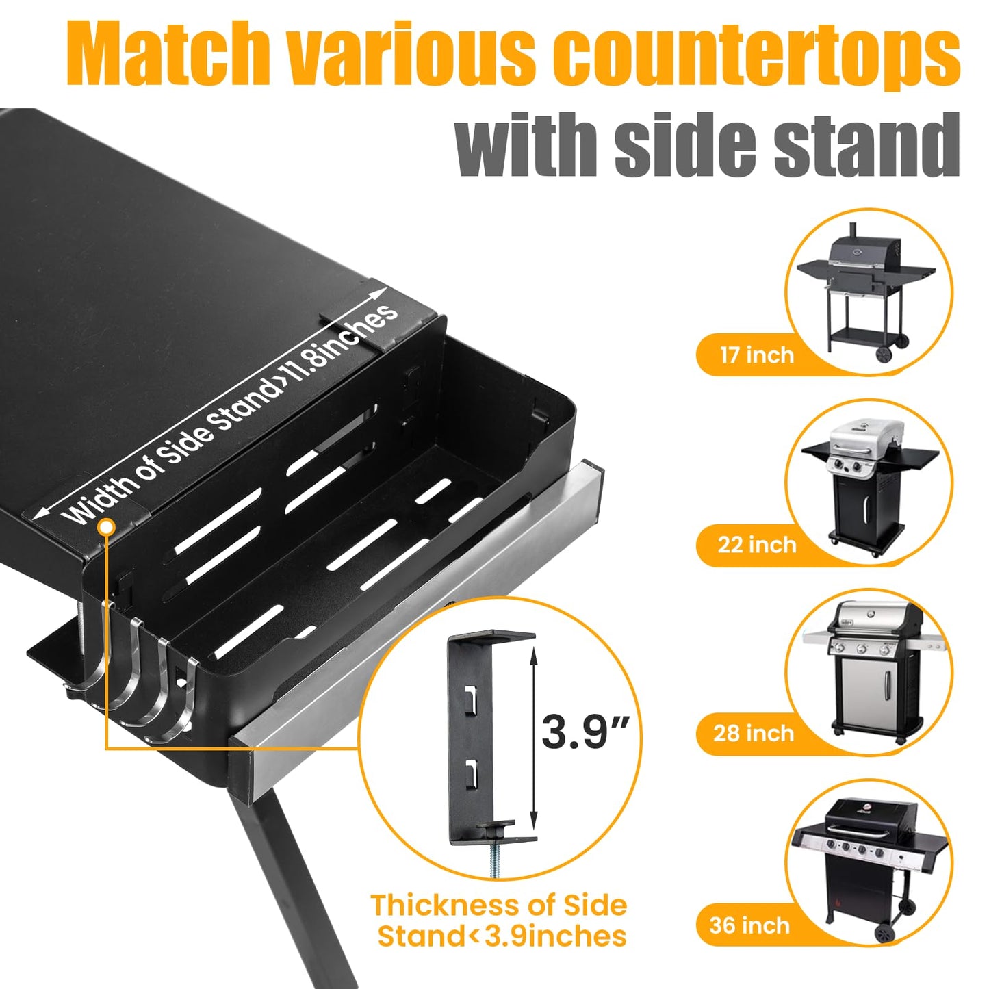 Magnetic Blackstone Caddy, Grill Griddle Caddy for 17''/22''/28"/36" Griddles, Space Saving Blackstone Griddle Caddy,BBQ Accessories Caddy Organizer Box - CookCave
