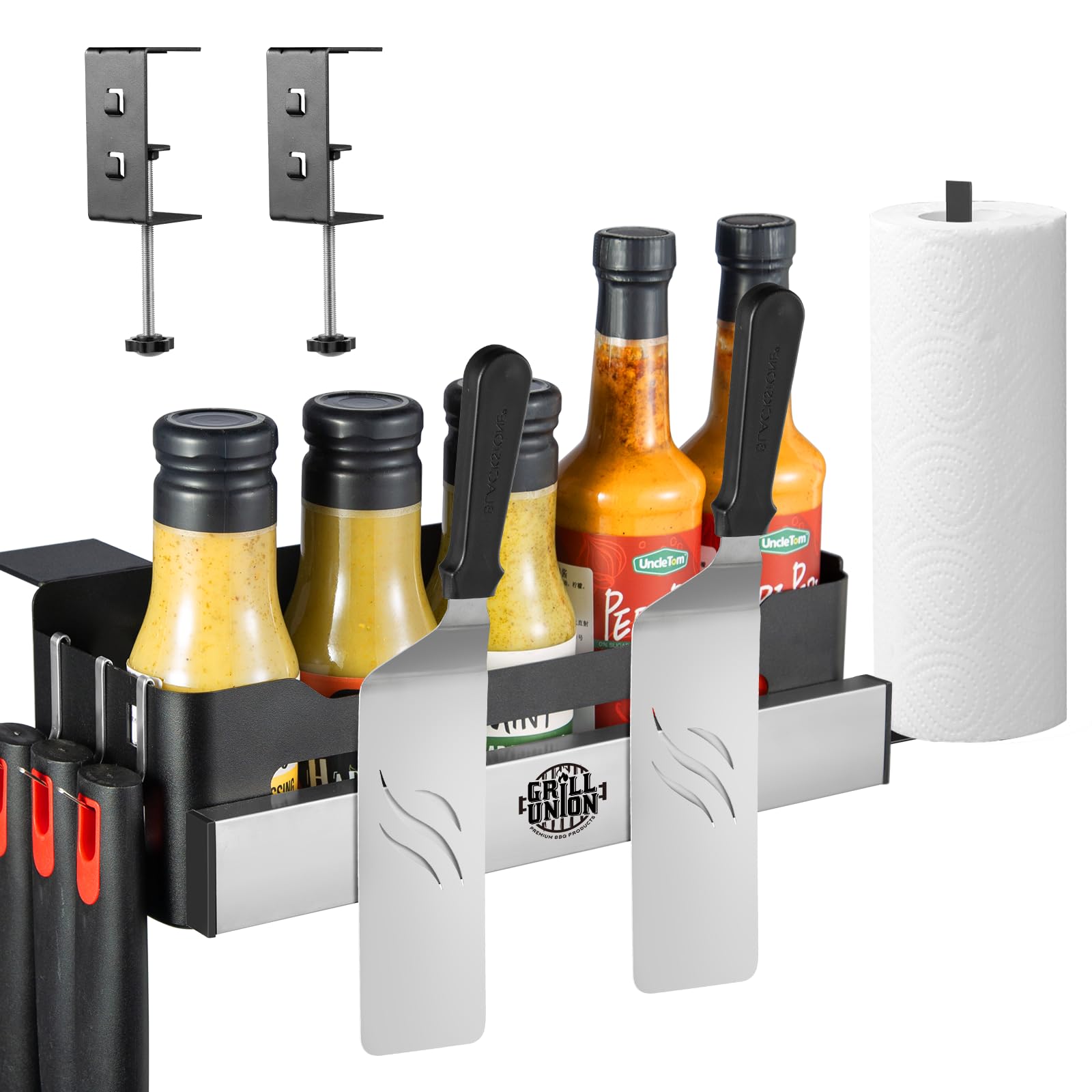 Magnetic Blackstone Caddy, Grill Griddle Caddy for 17''/22''/28"/36" Griddles, Space Saving Blackstone Griddle Caddy,BBQ Accessories Caddy Organizer Box - CookCave