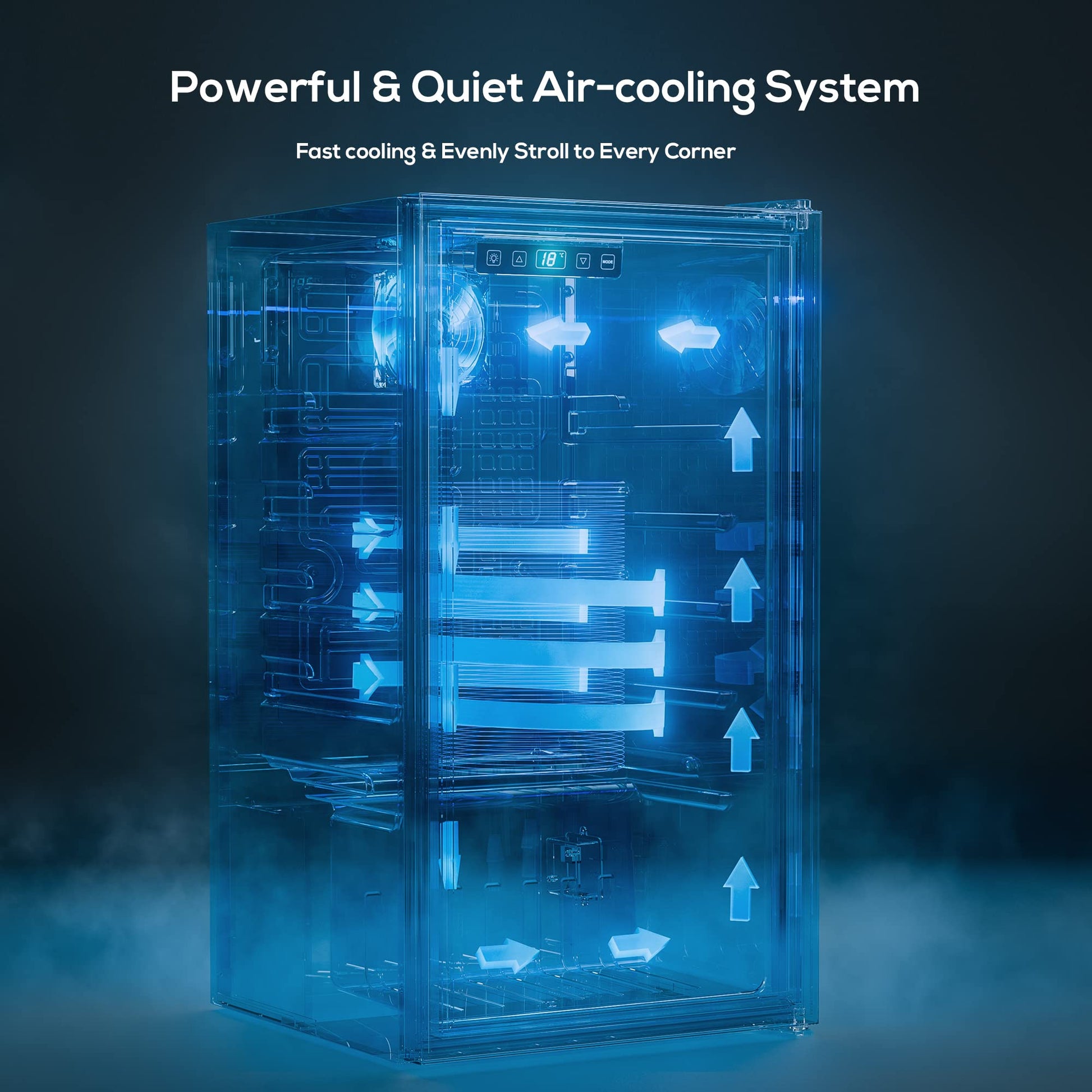 Manastin Beverage Refrigerator Cooler-120 Cans Freestanding Mini Fridge Cooler with Glass Door, Adjustable Shelves & Digital Temperature Display for Soda, Wine or Beer (Black, 3.2 Cu.Ft) - CookCave